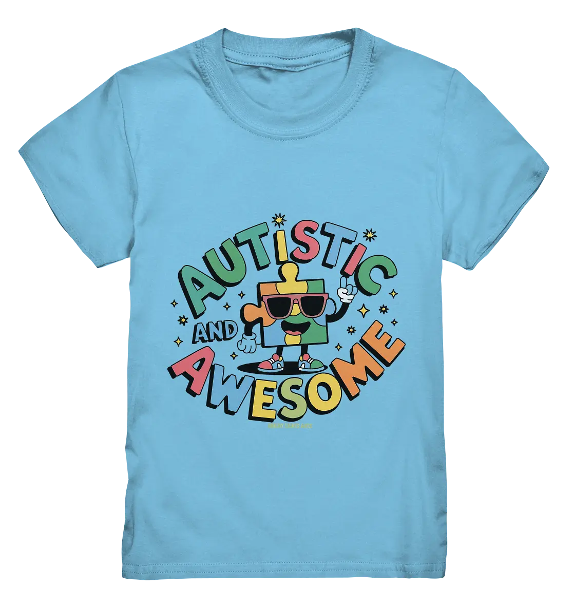 AUTISTIC AND AWESOME – Einzigartiges Puzzle-Design voller Optimismus - Kids Premium Shirt Bright Lights Arts