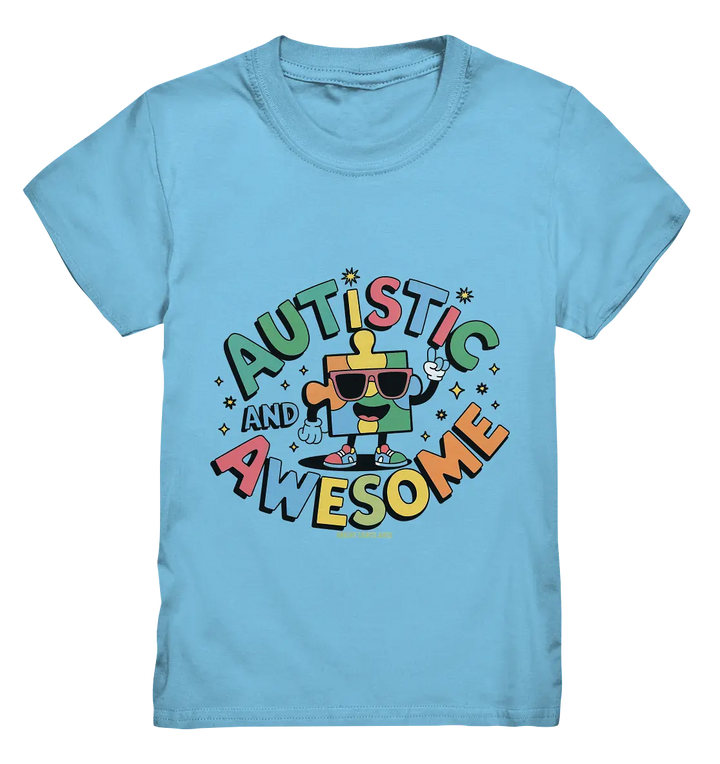 AUTISTIC AND AWESOME – Einzigartiges Puzzle-Design voller Optimismus - Kids Premium Shirt Bright Lights Arts