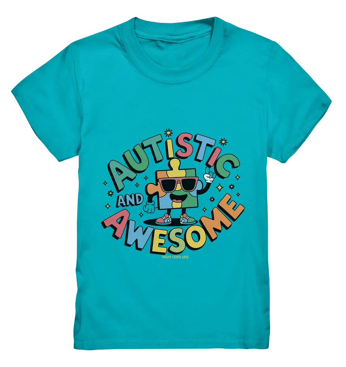 AUTISTIC AND AWESOME – Einzigartiges Puzzle-Design voller Optimismus - Kids Premium Shirt Bright Lights Arts