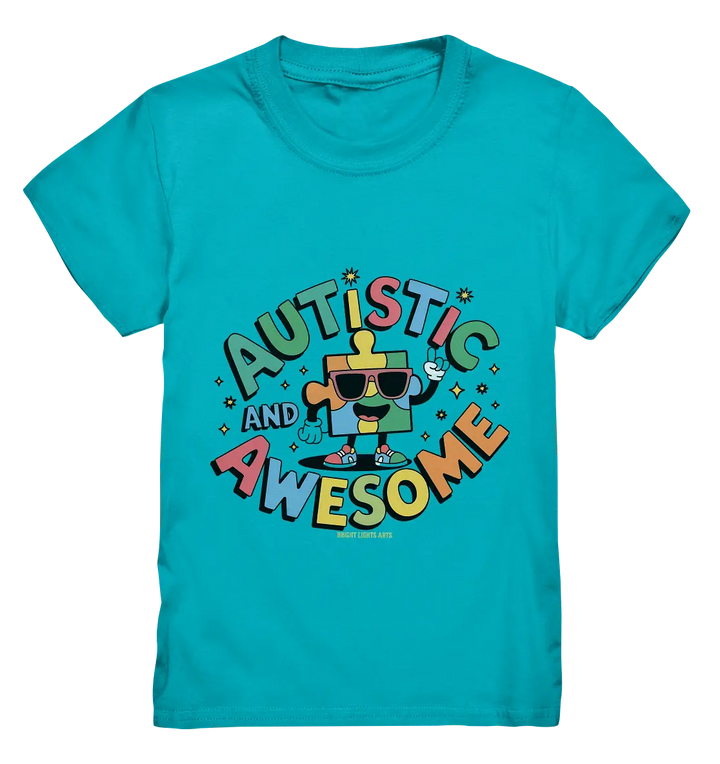 AUTISTIC AND AWESOME – Einzigartiges Puzzle-Design voller Optimismus - Kids Premium Shirt Bright Lights Arts