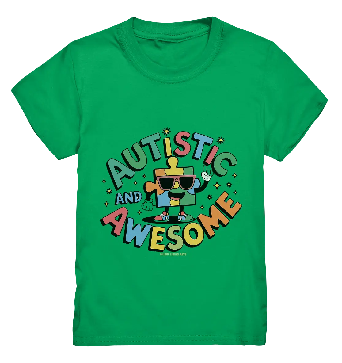 AUTISTIC AND AWESOME – Einzigartiges Puzzle-Design voller Optimismus - Kids Premium Shirt Bright Lights Arts