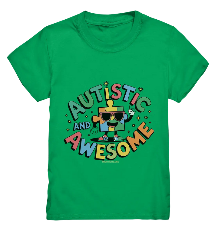 AUTISTIC AND AWESOME – Einzigartiges Puzzle-Design voller Optimismus - Kids Premium Shirt Bright Lights Arts