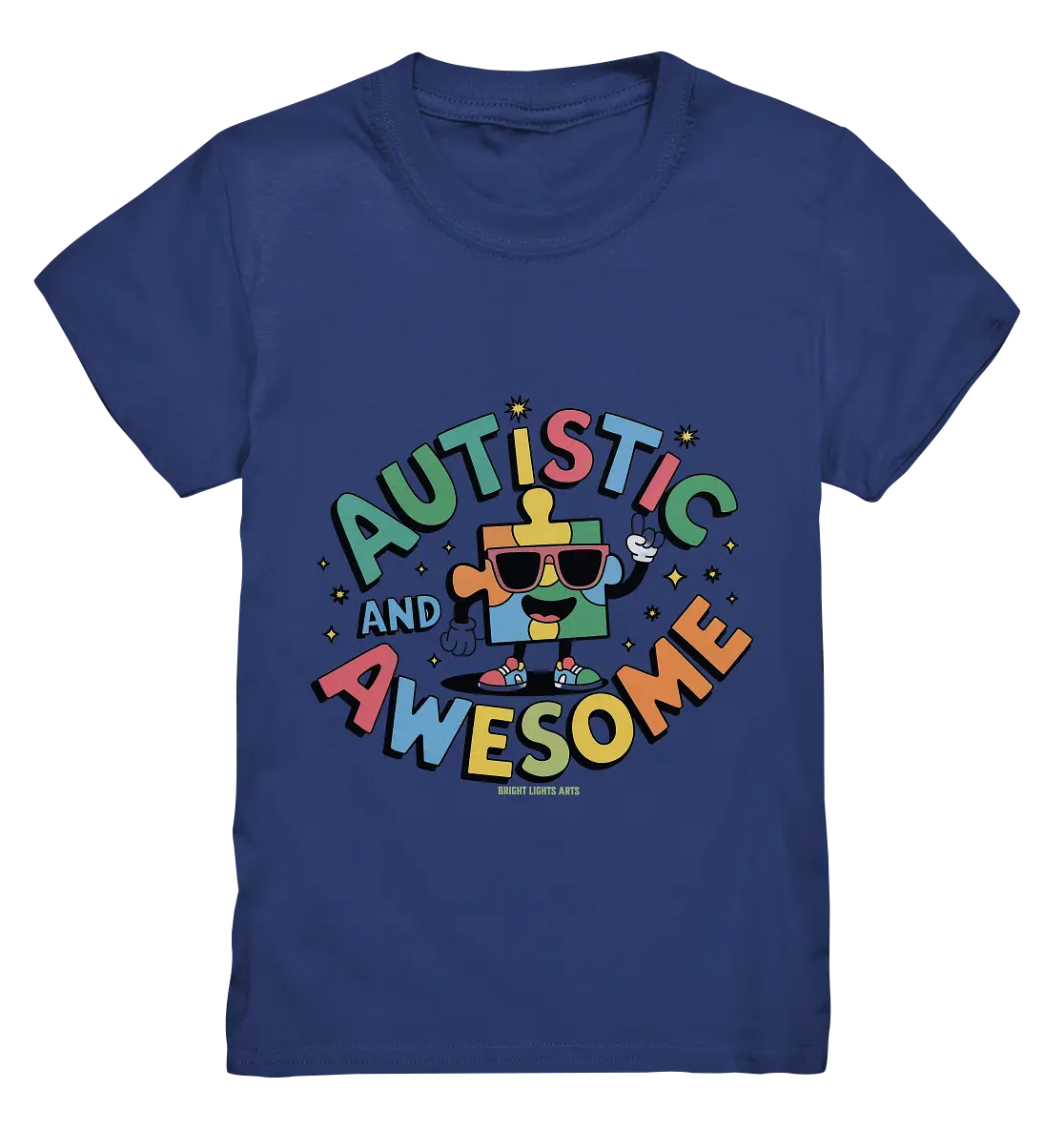 AUTISTIC AND AWESOME – Einzigartiges Puzzle-Design voller Optimismus - Kids Premium Shirt Bright Lights Arts