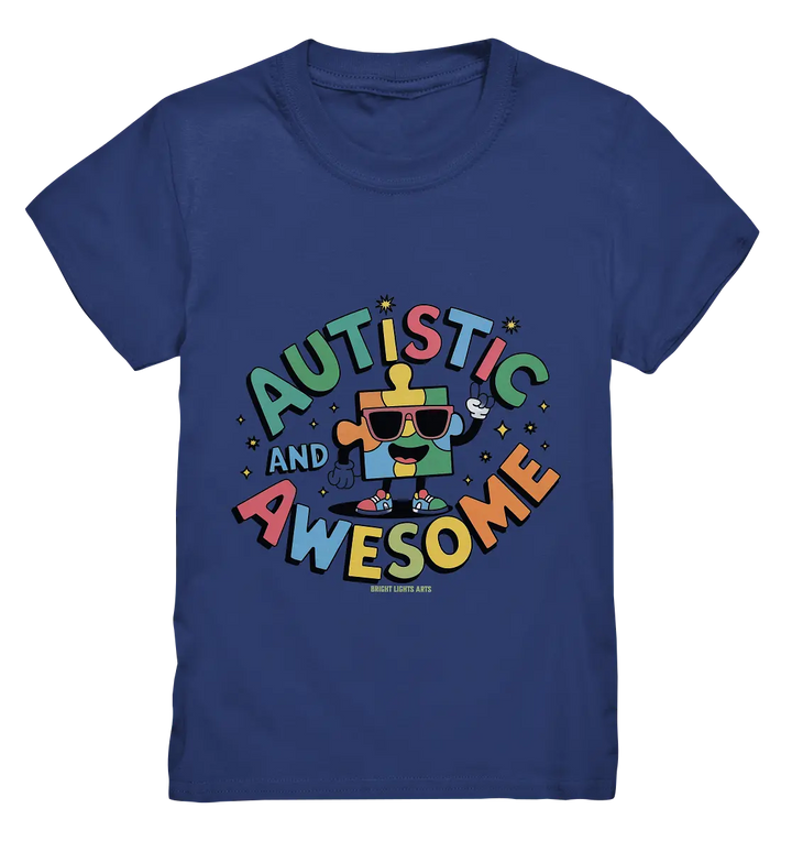 AUTISTIC AND AWESOME – Einzigartiges Puzzle-Design voller Optimismus - Kids Premium Shirt Bright Lights Arts
