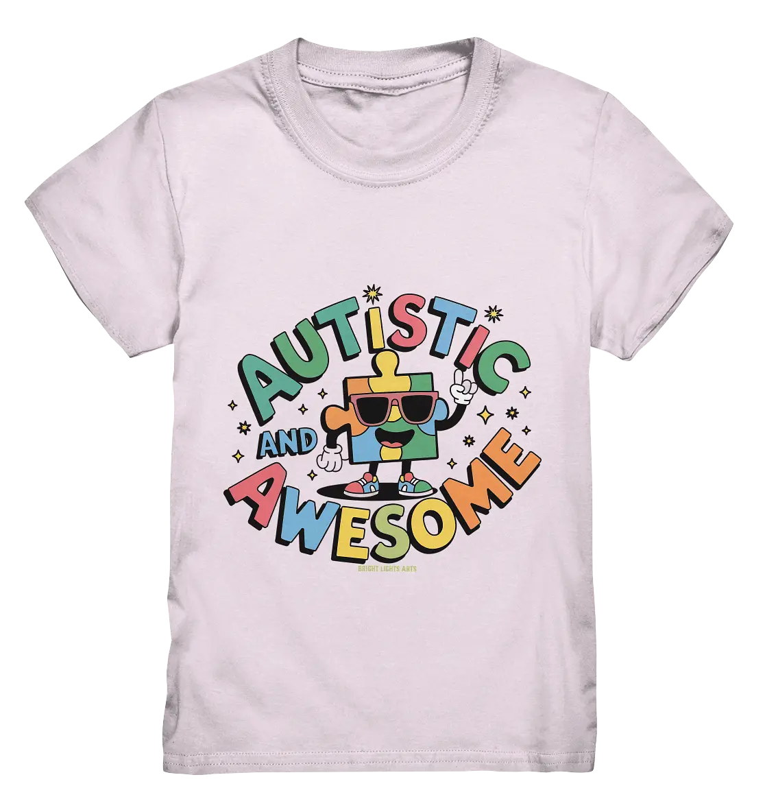 AUTISTIC AND AWESOME – Einzigartiges Puzzle-Design voller Optimismus - Kids Premium Shirt Bright Lights Arts