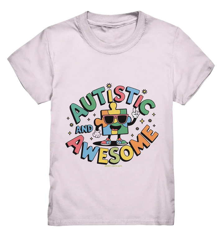 AUTISTIC AND AWESOME – Einzigartiges Puzzle-Design voller Optimismus - Kids Premium Shirt Bright Lights Arts