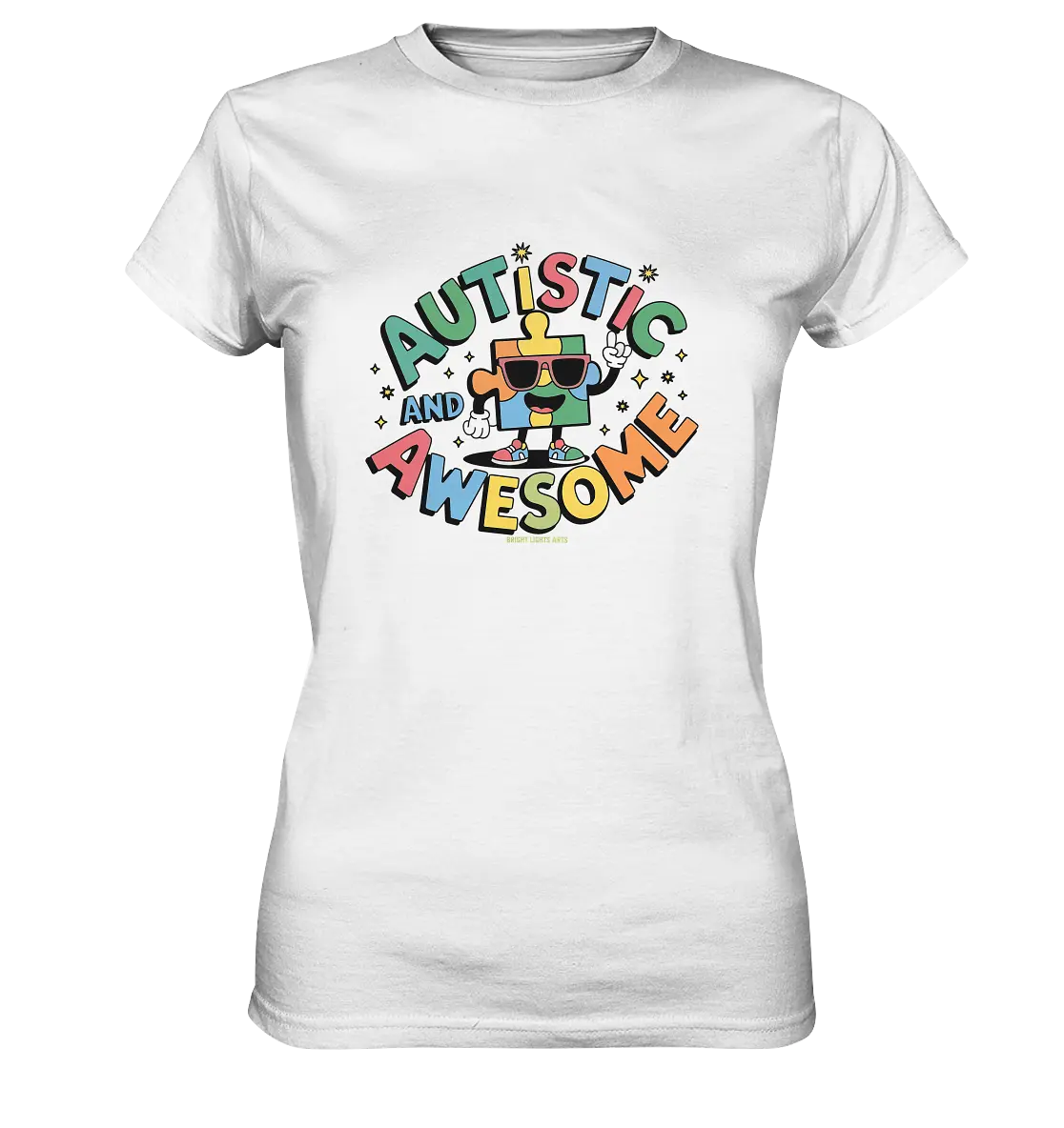 AUTISTIC AND AWESOME – Einzigartiges Puzzle-Design voller Optimismus - Ladies Premium Shirt Bright Lights Arts