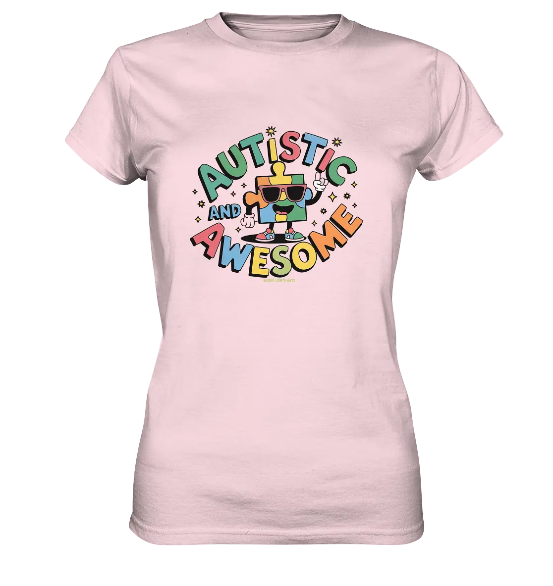 AUTISTIC AND AWESOME – Einzigartiges Puzzle-Design voller Optimismus - Ladies Premium Shirt Bright Lights Arts