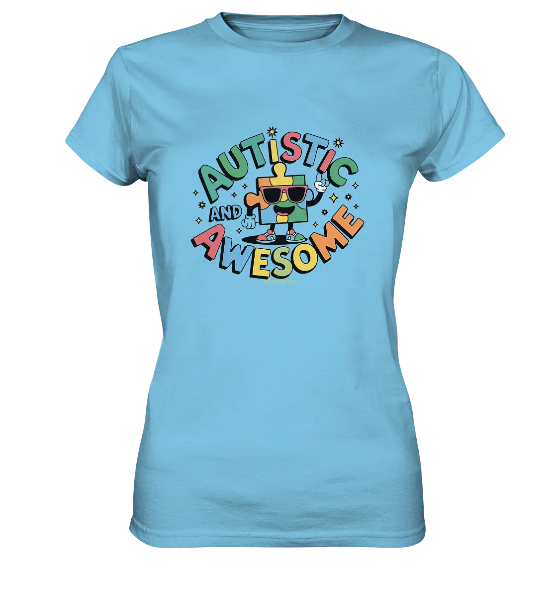 AUTISTIC AND AWESOME – Einzigartiges Puzzle-Design voller Optimismus - Ladies Premium Shirt Bright Lights Arts