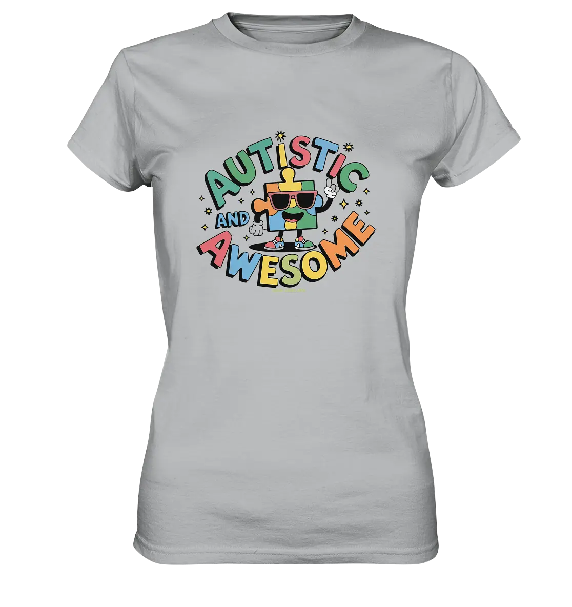 AUTISTIC AND AWESOME – Einzigartiges Puzzle-Design voller Optimismus - Ladies Premium Shirt Bright Lights Arts