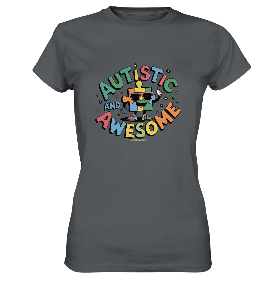 AUTISTIC AND AWESOME – Einzigartiges Puzzle-Design voller Optimismus - Ladies Premium Shirt Bright Lights Arts