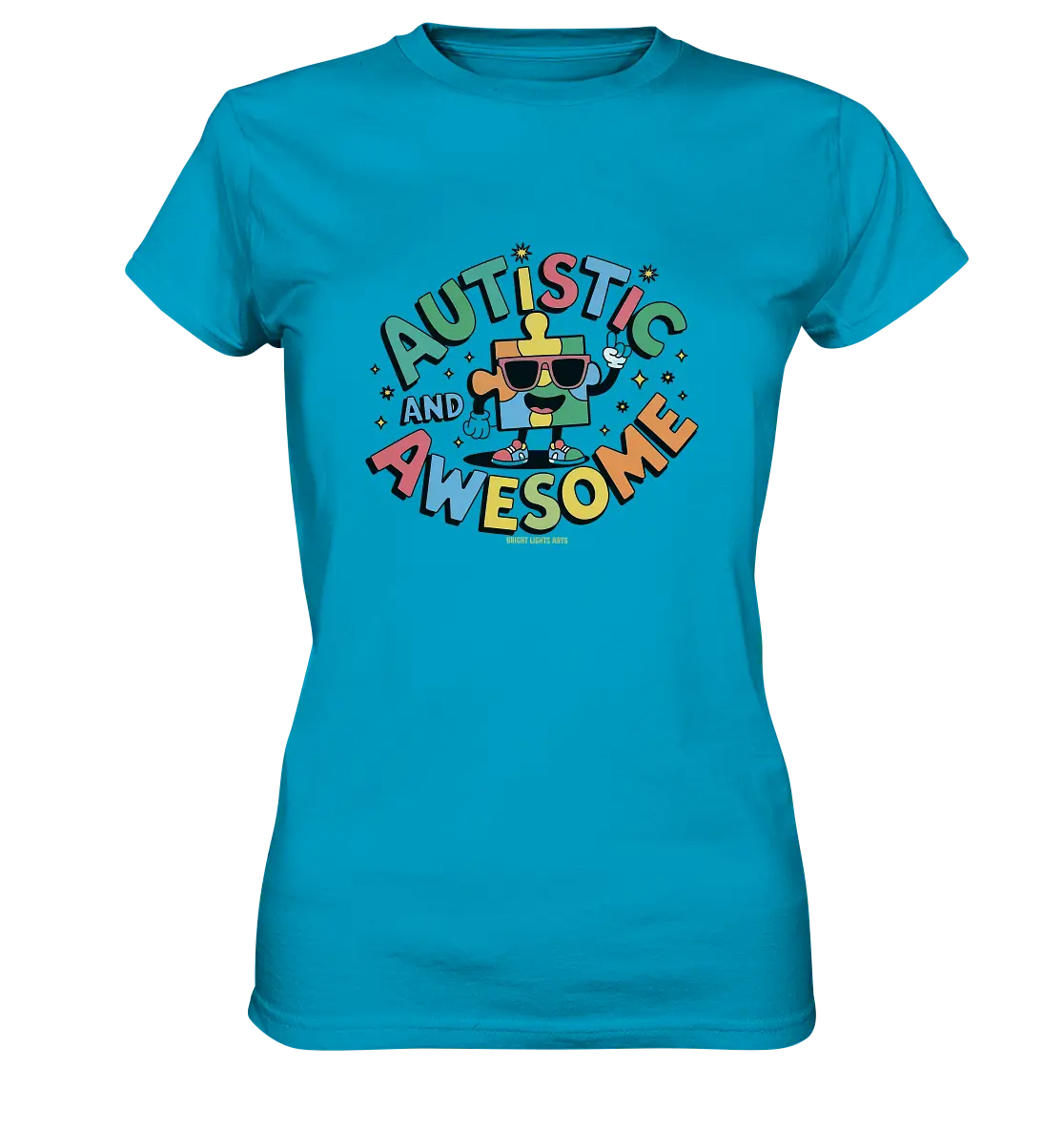 AUTISTIC AND AWESOME – Einzigartiges Puzzle-Design voller Optimismus - Ladies Premium Shirt Bright Lights Arts