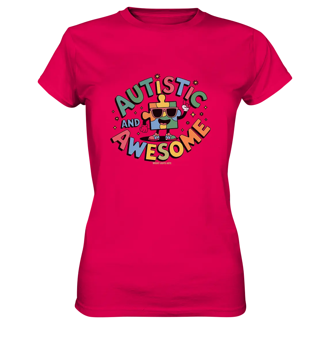 AUTISTIC AND AWESOME – Einzigartiges Puzzle-Design voller Optimismus - Ladies Premium Shirt Bright Lights Arts