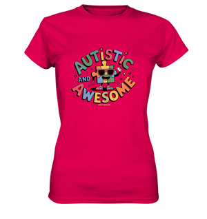 AUTISTIC AND AWESOME – Einzigartiges Puzzle-Design voller Optimismus - Ladies Premium Shirt Bright Lights Arts