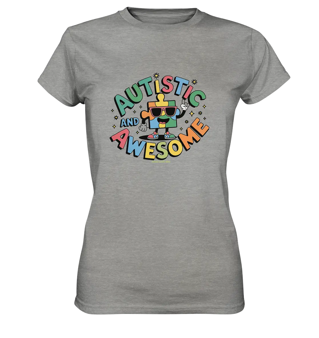 AUTISTIC AND AWESOME – Einzigartiges Puzzle-Design voller Optimismus - Ladies Premium Shirt Bright Lights Arts