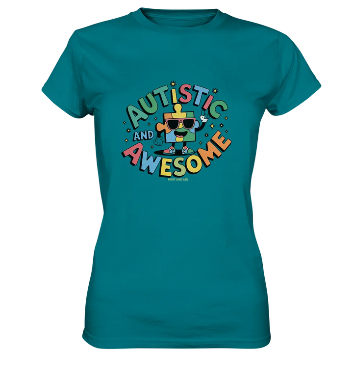 AUTISTIC AND AWESOME – Einzigartiges Puzzle-Design voller Optimismus - Ladies Premium Shirt Bright Lights Arts
