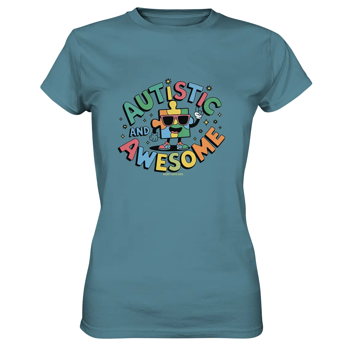 AUTISTIC AND AWESOME – Einzigartiges Puzzle-Design voller Optimismus - Ladies Premium Shirt Bright Lights Arts