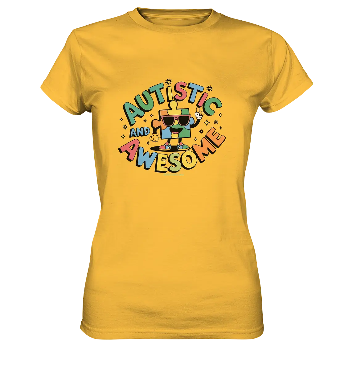 AUTISTIC AND AWESOME – Einzigartiges Puzzle-Design voller Optimismus - Ladies Premium Shirt Bright Lights Arts