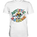 AUTISTIC AND AWESOME – Einzigartiges Puzzle-Design voller Optimismus - Premium Shirt Bright Lights Arts