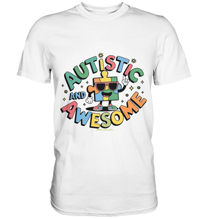 AUTISTIC AND AWESOME – Einzigartiges Puzzle-Design voller Optimismus - Premium Shirt Bright Lights Arts