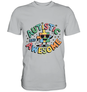 AUTISTIC AND AWESOME – Einzigartiges Puzzle-Design voller Optimismus - Premium Shirt Bright Lights Arts