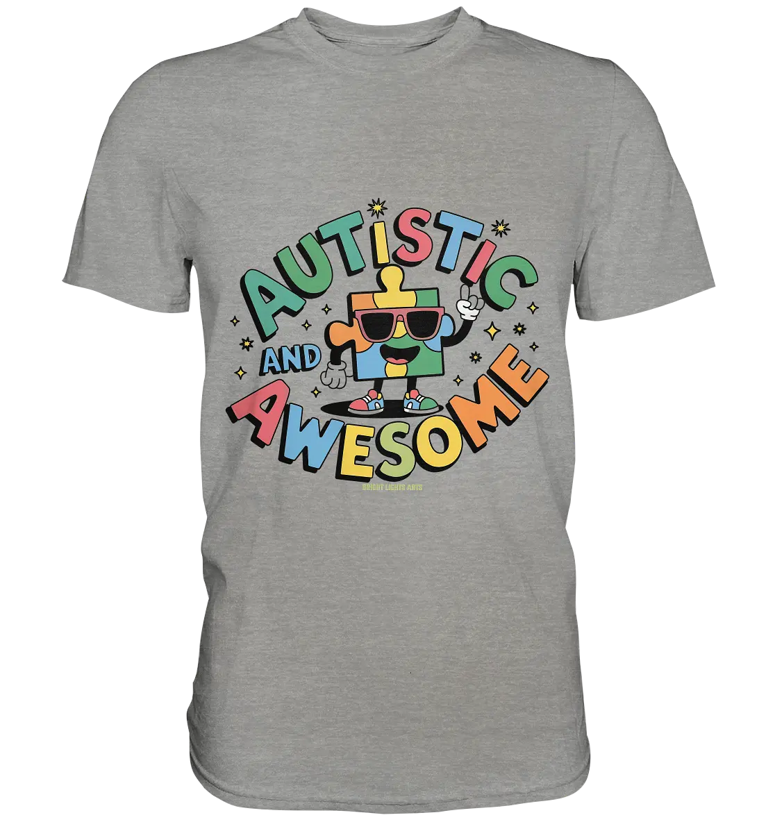AUTISTIC AND AWESOME – Einzigartiges Puzzle-Design voller Optimismus - Premium Shirt Bright Lights Arts