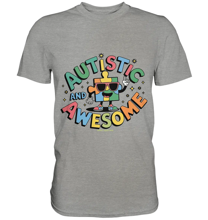 AUTISTIC AND AWESOME – Einzigartiges Puzzle-Design voller Optimismus - Premium Shirt Bright Lights Arts