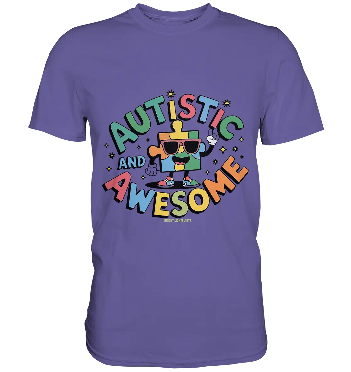 AUTISTIC AND AWESOME – Einzigartiges Puzzle-Design voller Optimismus - Premium Shirt Bright Lights Arts