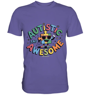AUTISTIC AND AWESOME – Einzigartiges Puzzle-Design voller Optimismus - Premium Shirt Bright Lights Arts