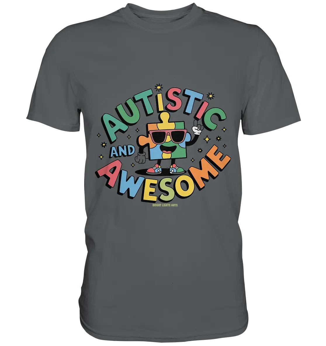 AUTISTIC AND AWESOME – Einzigartiges Puzzle-Design voller Optimismus - Premium Shirt Bright Lights Arts