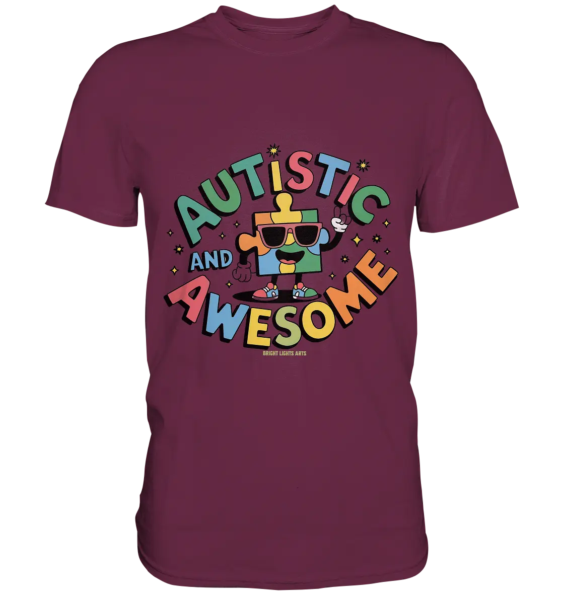 AUTISTIC AND AWESOME – Einzigartiges Puzzle-Design voller Optimismus - Premium Shirt Bright Lights Arts