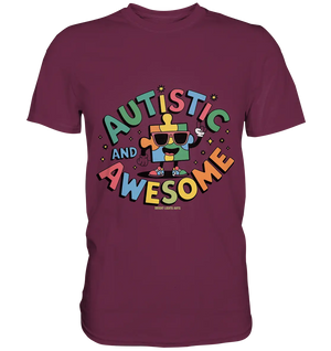 AUTISTIC AND AWESOME – Einzigartiges Puzzle-Design voller Optimismus - Premium Shirt Bright Lights Arts