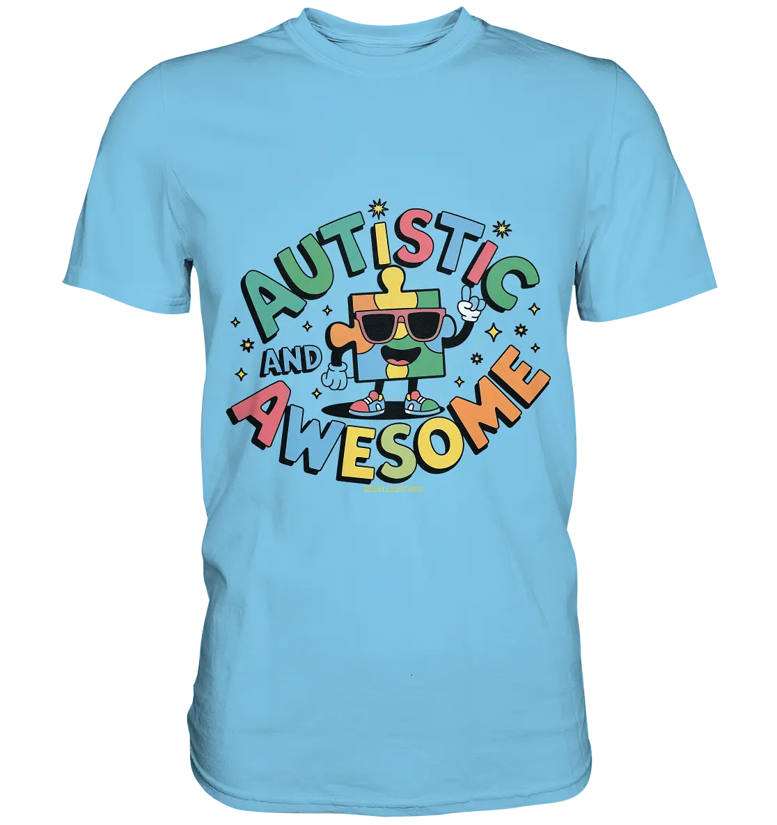 AUTISTIC AND AWESOME – Einzigartiges Puzzle-Design voller Optimismus - Premium Shirt Bright Lights Arts