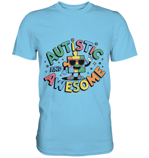 AUTISTIC AND AWESOME – Einzigartiges Puzzle-Design voller Optimismus - Premium Shirt Bright Lights Arts