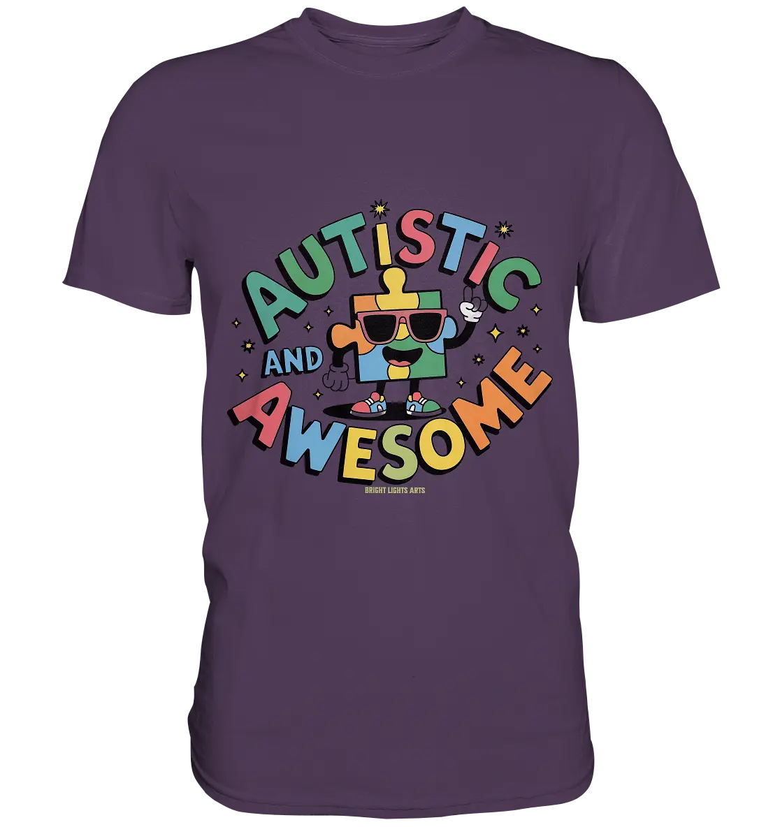 AUTISTIC AND AWESOME – Einzigartiges Puzzle-Design voller Optimismus - Premium Shirt Bright Lights Arts