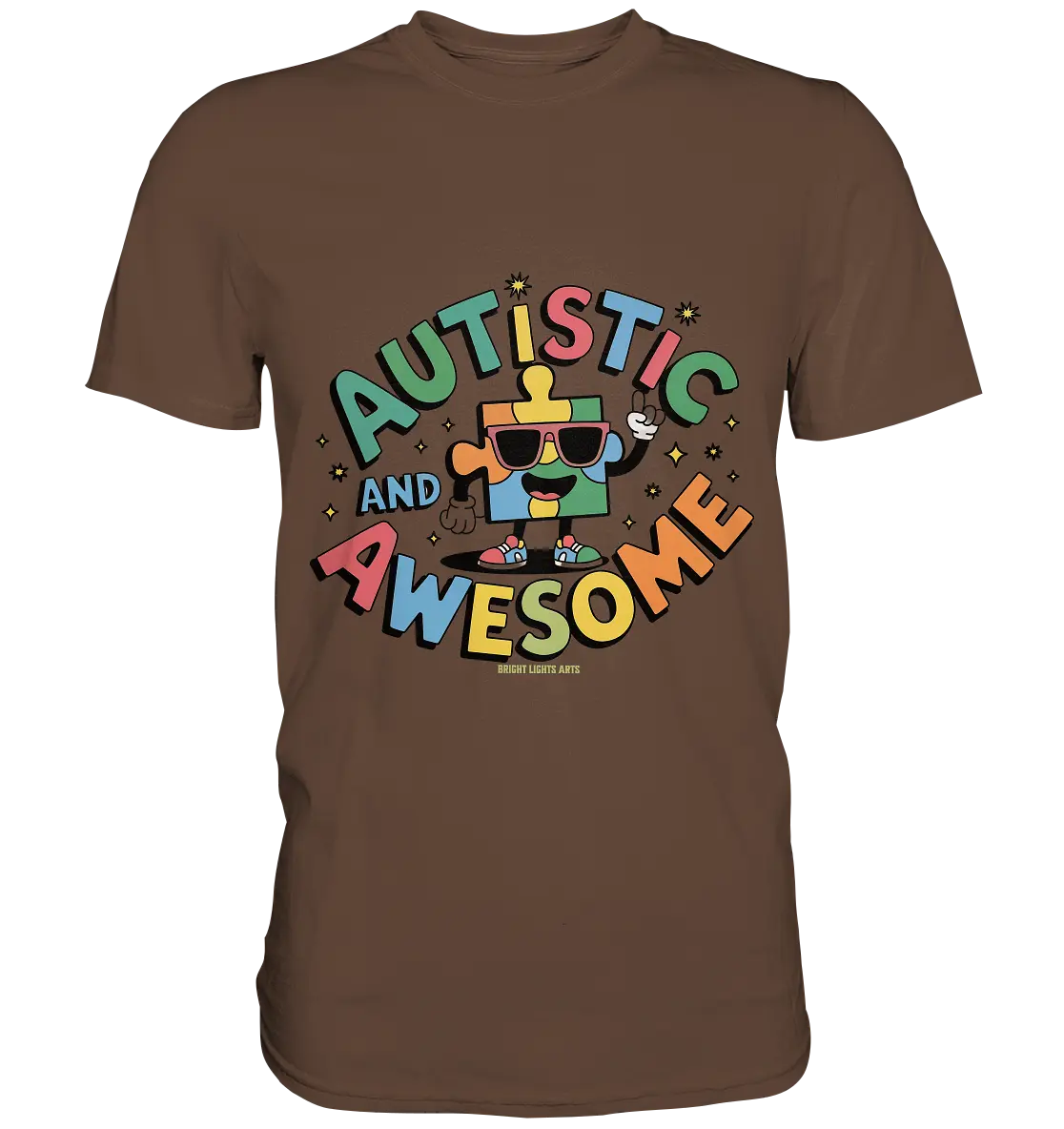 AUTISTIC AND AWESOME – Einzigartiges Puzzle-Design voller Optimismus - Premium Shirt Bright Lights Arts