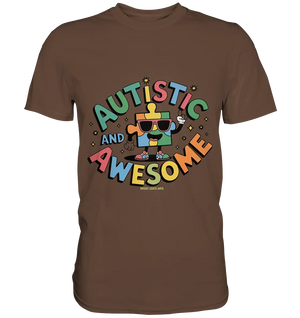 AUTISTIC AND AWESOME – Einzigartiges Puzzle-Design voller Optimismus - Premium Shirt Bright Lights Arts