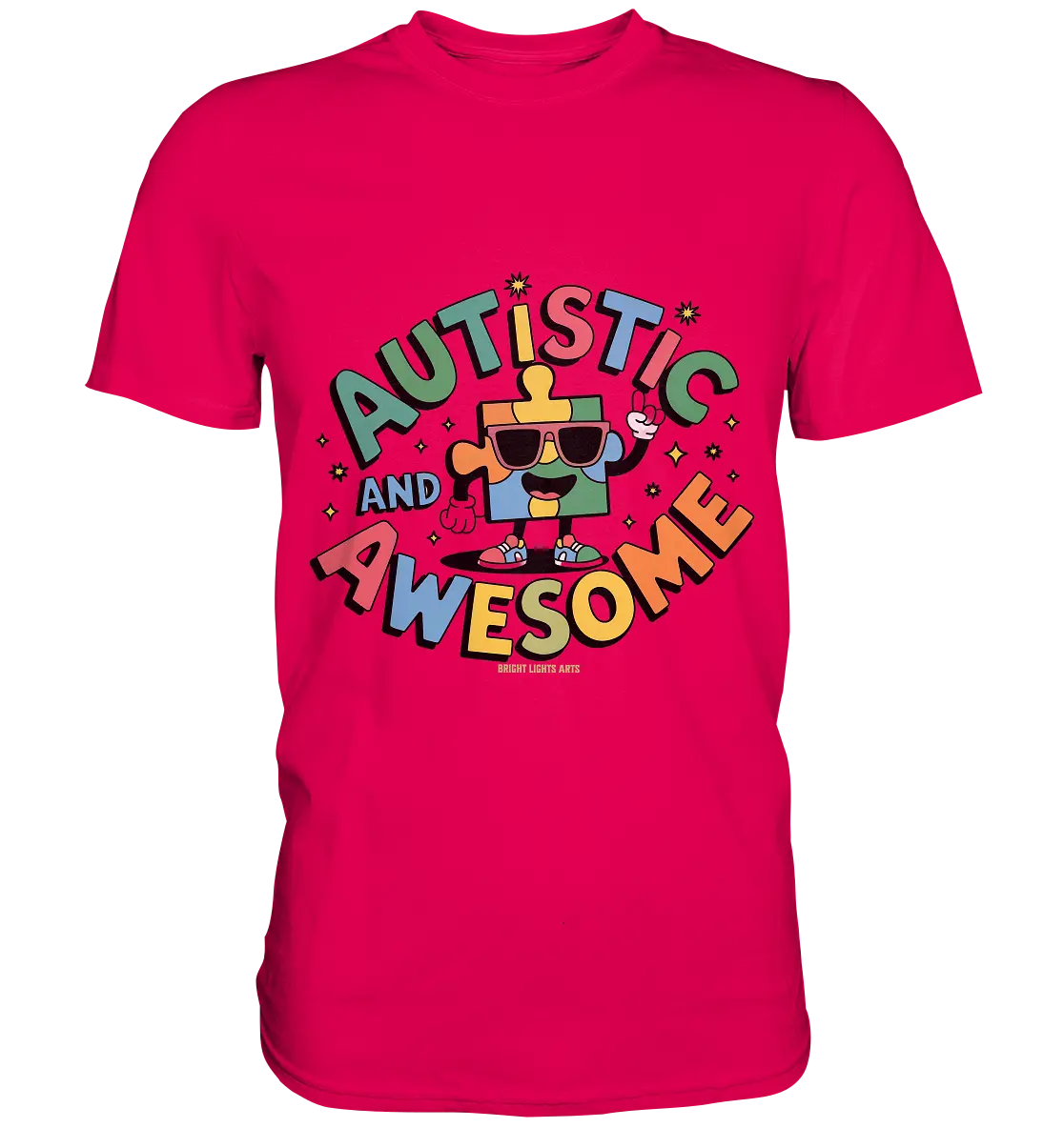 AUTISTIC AND AWESOME – Einzigartiges Puzzle-Design voller Optimismus - Premium Shirt Bright Lights Arts