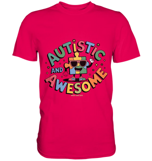 AUTISTIC AND AWESOME – Einzigartiges Puzzle-Design voller Optimismus - Premium Shirt Bright Lights Arts