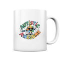 AUTISTIC AND AWESOME – Einzigartiges Puzzle-Design voller Optimismus - Tasse glossy Bright Lights Arts