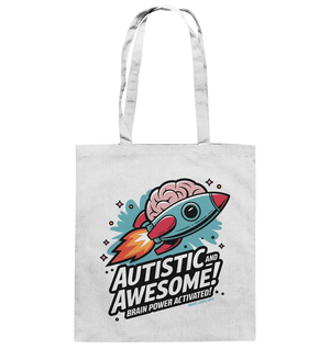AUTISTIC AND AWESOME – Inspirierendes Raketen-Design voller Kreativität - Baumwolltasche Bright Lights Arts