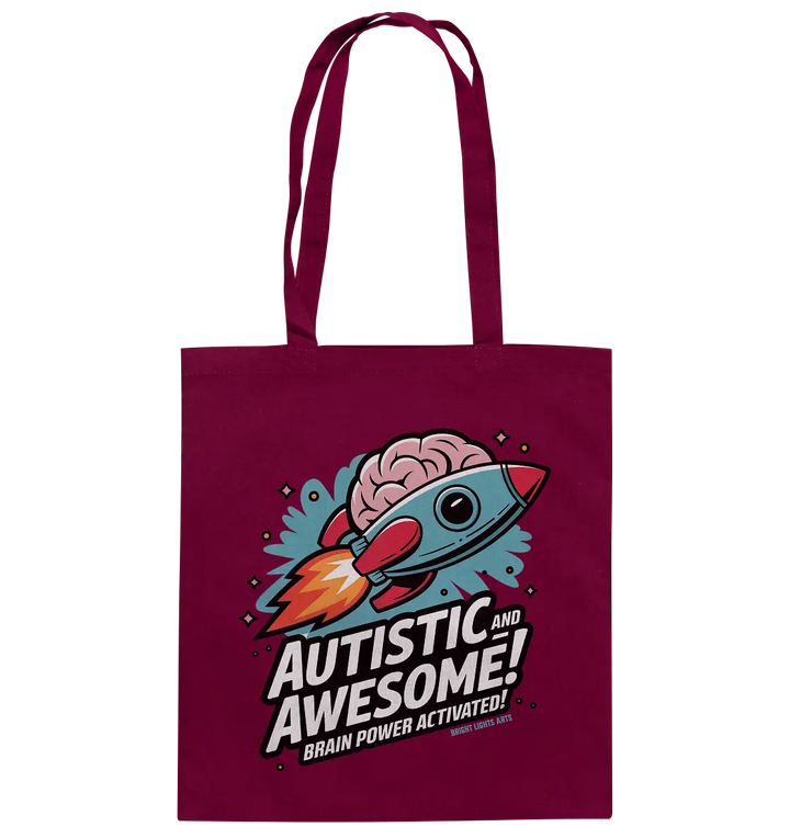 AUTISTIC AND AWESOME – Inspirierendes Raketen-Design voller Kreativität - Baumwolltasche Bright Lights Arts