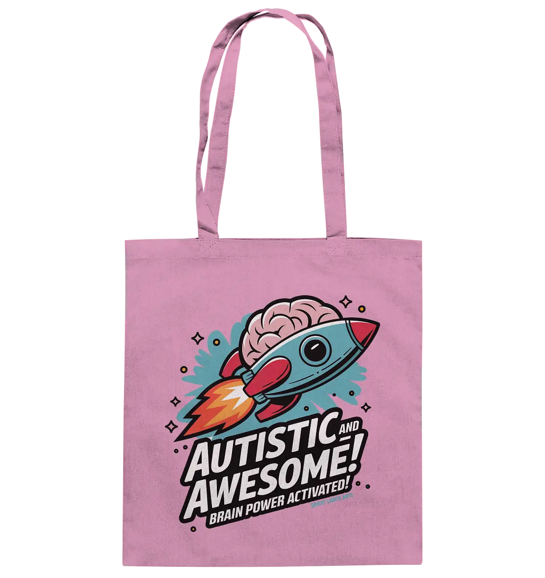 AUTISTIC AND AWESOME – Inspirierendes Raketen-Design voller Kreativität - Baumwolltasche Bright Lights Arts