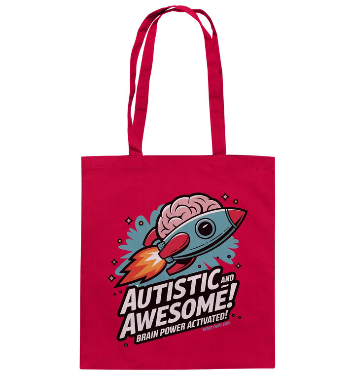 AUTISTIC AND AWESOME – Inspirierendes Raketen-Design voller Kreativität - Baumwolltasche Bright Lights Arts