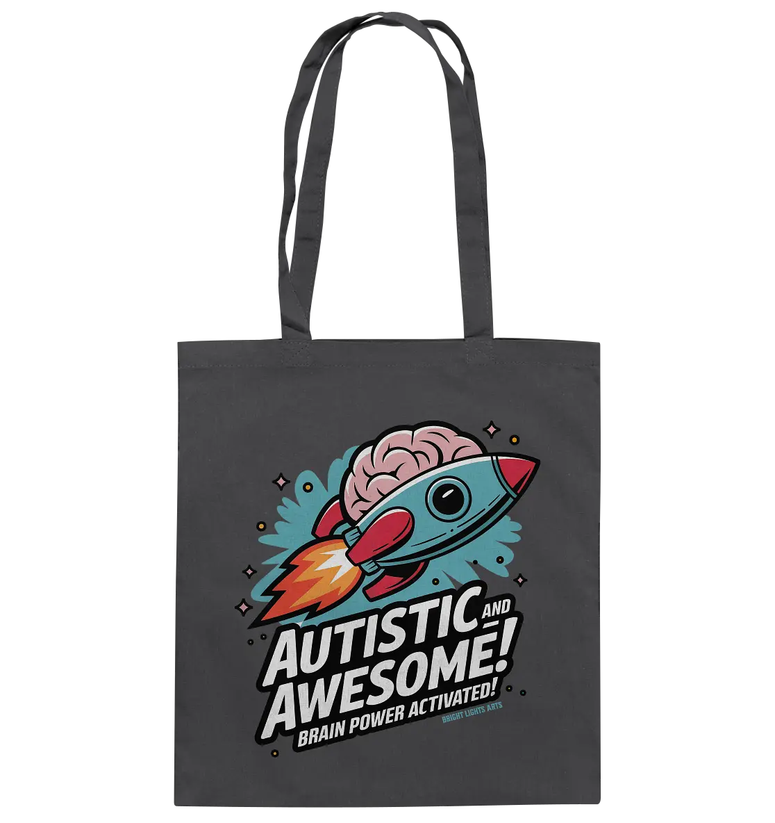 AUTISTIC AND AWESOME – Inspirierendes Raketen-Design voller Kreativität - Baumwolltasche Bright Lights Arts