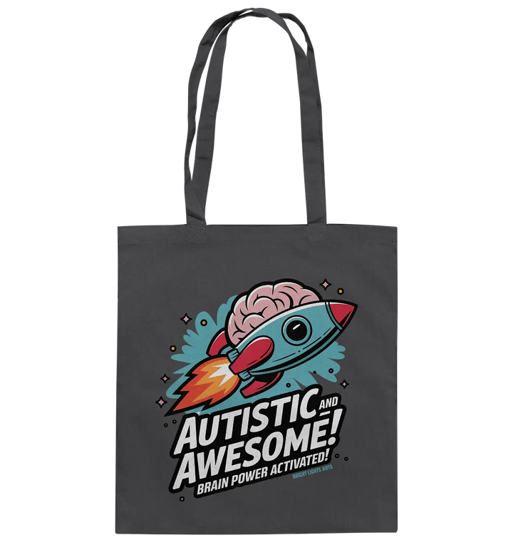 AUTISTIC AND AWESOME – Inspirierendes Raketen-Design voller Kreativität - Baumwolltasche Bright Lights Arts