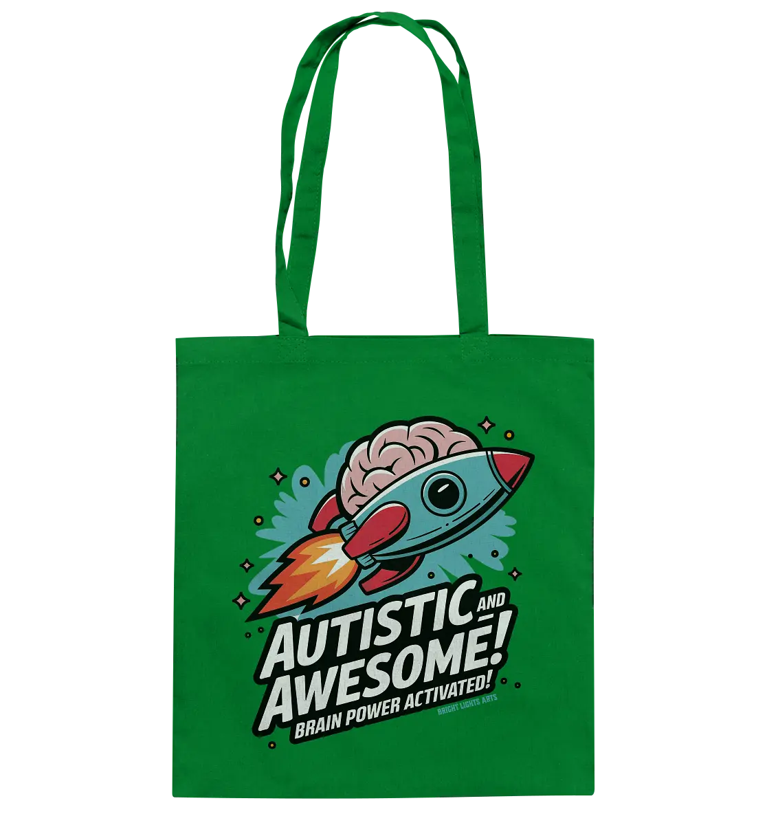 AUTISTIC AND AWESOME – Inspirierendes Raketen-Design voller Kreativität - Baumwolltasche Bright Lights Arts