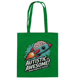 AUTISTIC AND AWESOME – Inspirierendes Raketen-Design voller Kreativität - Baumwolltasche Bright Lights Arts