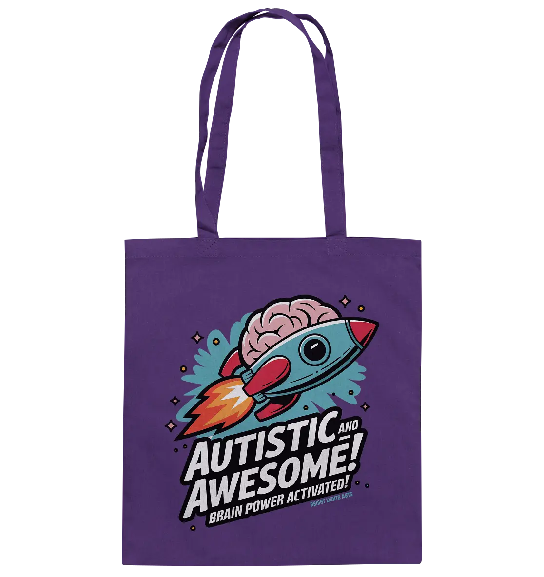 AUTISTIC AND AWESOME – Inspirierendes Raketen-Design voller Kreativität - Baumwolltasche Bright Lights Arts