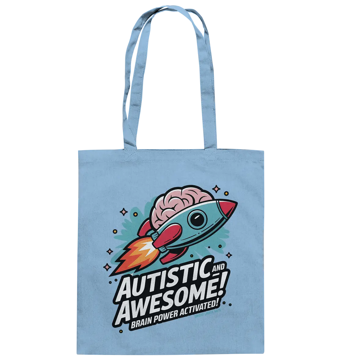 AUTISTIC AND AWESOME – Inspirierendes Raketen-Design voller Kreativität - Baumwolltasche Bright Lights Arts